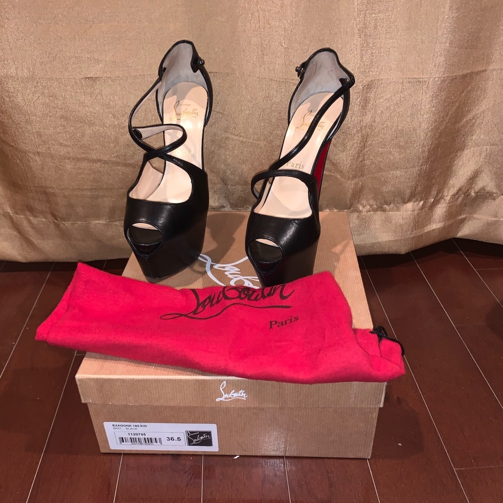 Christian Louboutin Black Exagona 160 Sz 36.5